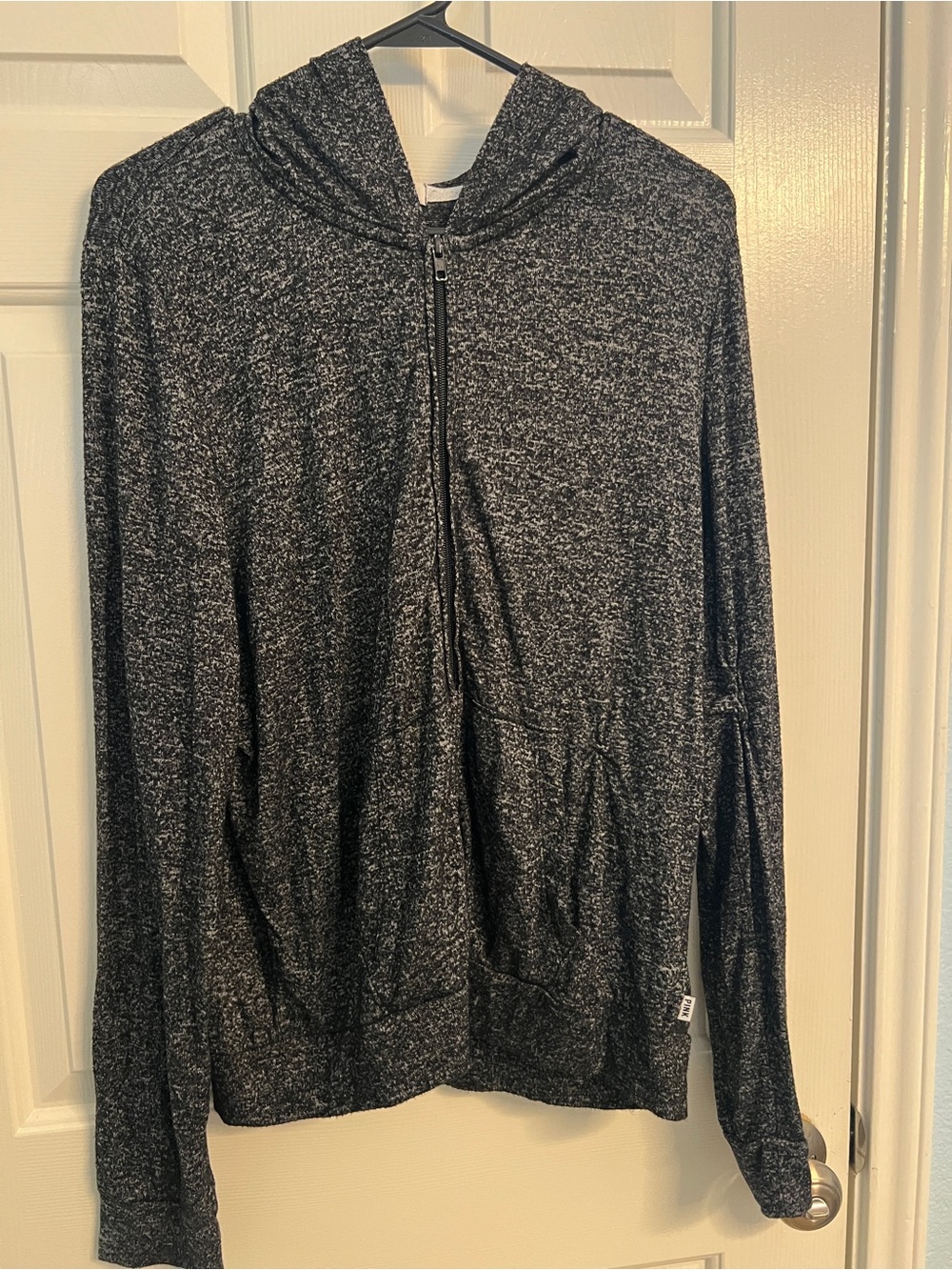 VS Pink Heathered Black Zip-Up Hoodie